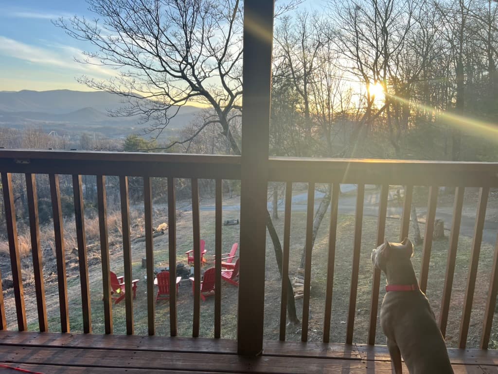 Miss Dolly Pawton keeping watch over Pigeon Forge from the wraparound deck